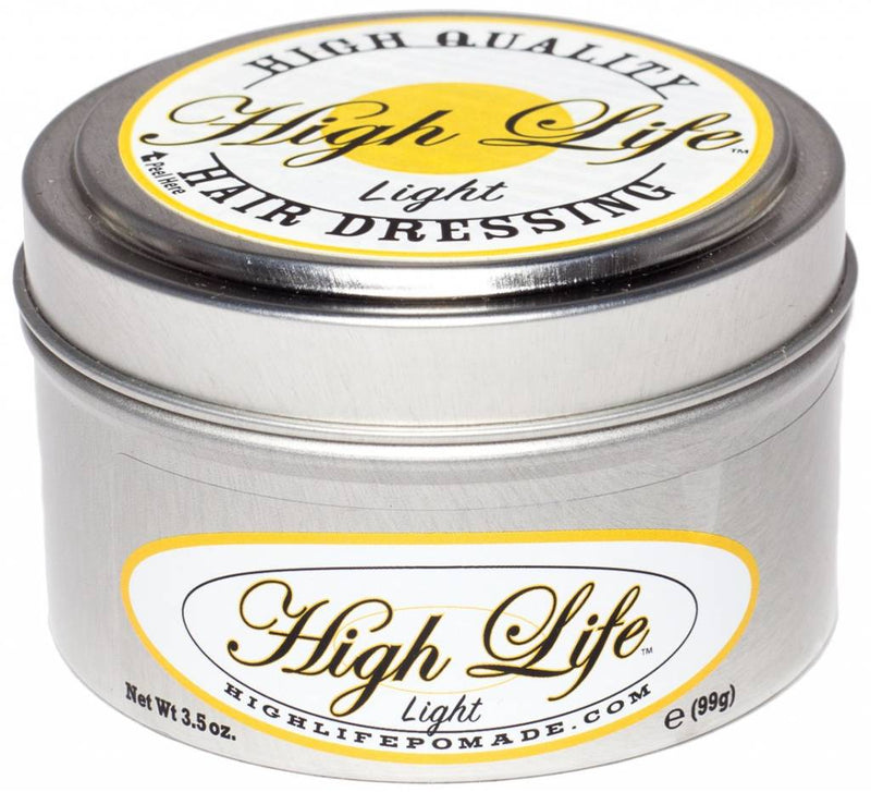 High Life Light Pomade - metalen blik met geel-wit etiket, vooraanzicht