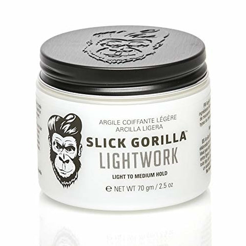 Slick Gorilla Lightwork - gesloten potje met zwart deksel en Light to Medium Hold op etiket