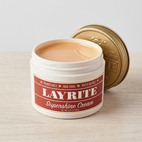 Layrite Supershine Cream - open potje met inhoud