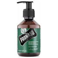 Proraso Baardshampoo Rinfrescante - vooraanzicht bruine pompfles met groen etiket