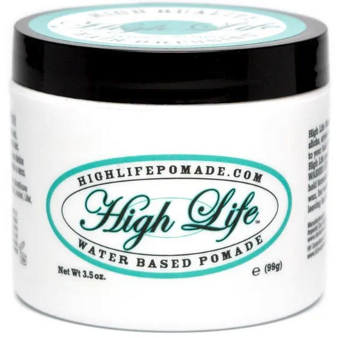 High Life Water Based Pomade - vooraanzicht wit potje met groen ovaal logo
