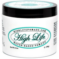 High Life Water Based Pomade - vooraanzicht wit potje met groen ovaal logo