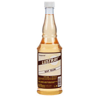Lustray Aftershave - vooraanzicht amberkleurige fles Bay Rum op witte achtergrond