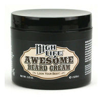 High Life Awesome Beard Cream - vooraanzicht zwart potje met vintage etiket