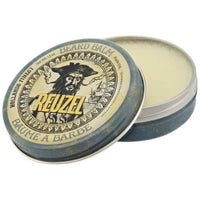 Reuzel Beard Balm - geopend blik met deksel en zichtbare balsem