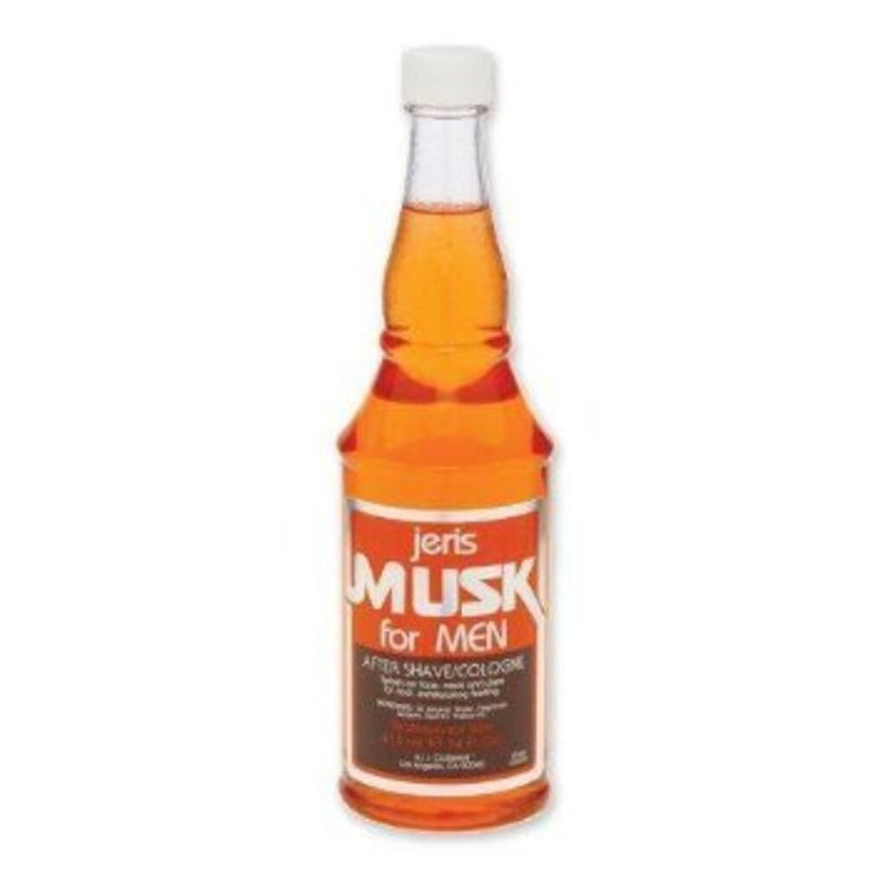 Jeris Hair Tonic - vooraanzicht oranje fles Musk for Men op witte achtergrond