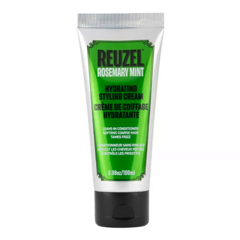 Reuzel Hydrating Styling Cream - vooraanzicht groene tube Rosemary Mint op witte achtergrond