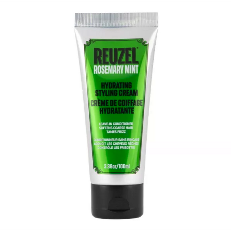 Reuzel Hydrating Styling Cream - vooraanzicht groene tube Rosemary Mint op witte achtergrond