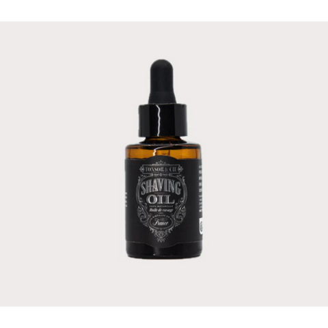 Tonsor & Cie Shaving Oil Ice - vooraanzicht amberkleurig druppelflesje met zwart etiket
