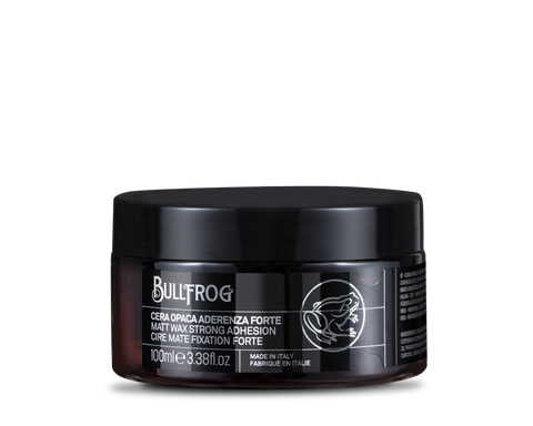 Bullfrog Strong Adhesion Matte Wax - vooraanzicht gesloten pot met etiket