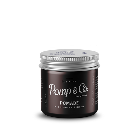 Pomp & Co. Pomade - vooraanzicht gesloten pot met zilveren deksel