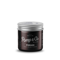 Pomp & Co. Pomade - vooraanzicht gesloten pot met zilveren deksel