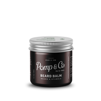 Pomp & Co. Beard Balm - gesloten bruine pot met zilveren deksel