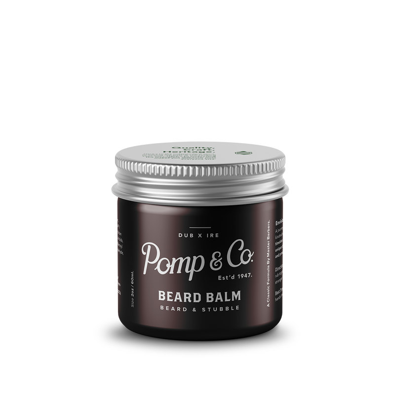 Pomp & Co. Beard Balm - gesloten bruine pot met zilveren deksel