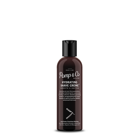 Pomp & Co. Shave Creme - vooraanzicht zwarte fles met flip-dop