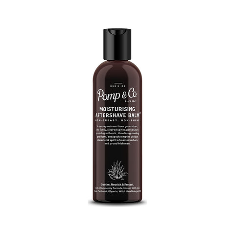 Pomp & Co. After Shave Balm - bruine fles 100ml, vooraanzicht met etiket