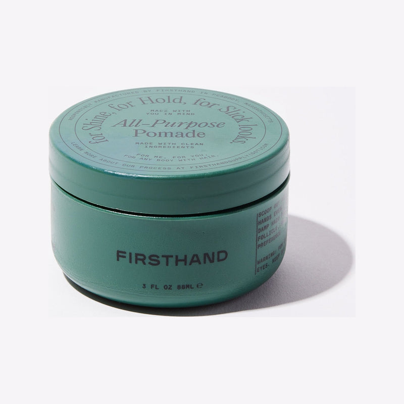 Firsthand Supply All-Purpose Pomade - groen dicht potje met zijkant, vooraanzicht
