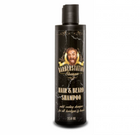 Barberstation Hair & Beard Shampoo - vooraanzicht zwarte fles 250 ml