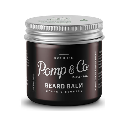 Pomp & Co. Beard Balm - barattolo marrone chiuso con coperchio argentato