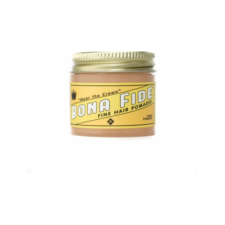 Bona Fide Fiber Pomata - barattolo con coperchio a vite ed etichetta gialla Fine Hair Pomades