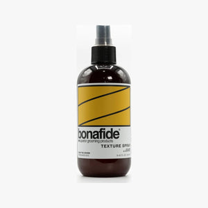 Bona Fide Texture Spray - bruine sprayflacon met geel label vooraanzicht