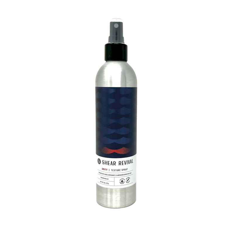 Shear Revival Amity Texture Spray - aluminium sprayfles vooraanzicht op wit