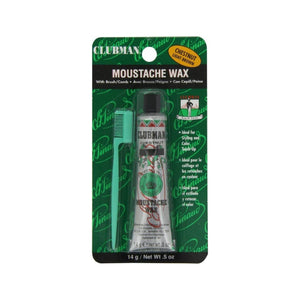 Ed. Pinaud Clubman Cera per baffi Chestnut - confezione con tubo e pettinino verde
