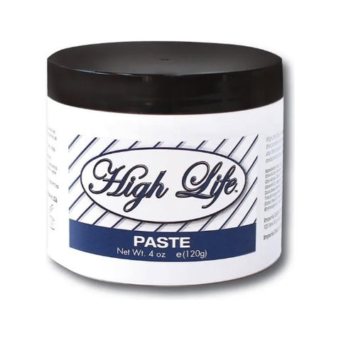 High Life Paste - witte pot met zwarte deksel, vooraanzicht etiket 120g