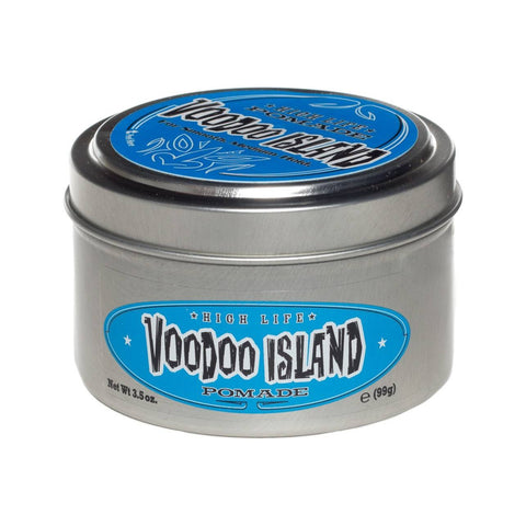 High Life Voodoo Island Pomade - blauw blik met deksel, vooraanzicht 99g