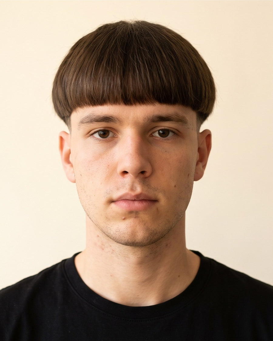 Bowl cut: davanti