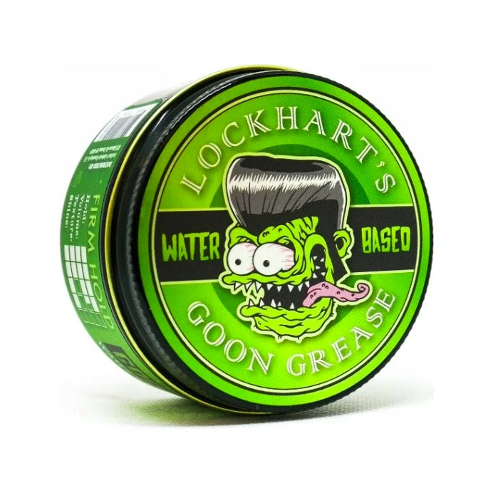 Lockhart's Goon Grease Waterbased Pomade - barattolo verde con logo del mostro, vista frontale