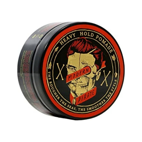 Modern Pirate Heavy Hold Pomade (Red) - schuin bovenaanzicht blik met rood-goud deksel