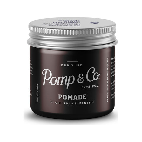 Pomp & Co. Pomade - vooraanzicht gesloten pot met zilveren deksel