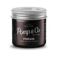 Pomp & Co. Pomade - vooraanzicht gesloten pot met zilveren deksel