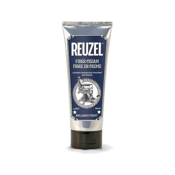 Reuzel Fiber Cream - vooraanzicht van de blauwe tube met etiket