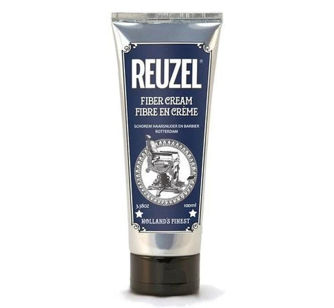 Reuzel Fiber Cream - vooraanzicht van de blauwe tube met etiket