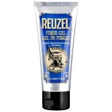 Reuzel Fiber Hair Gel - vooraanzicht van de zilveren tube met etiket