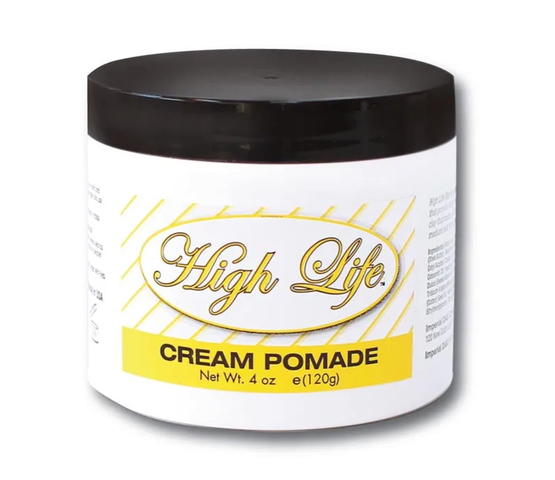 High Life Cream Pomade - witte pot met zwarte dop en geel etiket, vooraanzicht