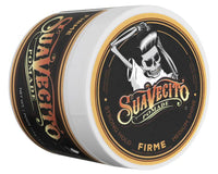 Suavecito Firme Hold Pomade - gesloten pot schuin met deksel en logo