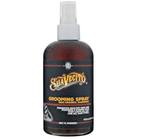 Suavecito Grooming Spray - vooraanzicht bruine flacon met verstuiver en etiket