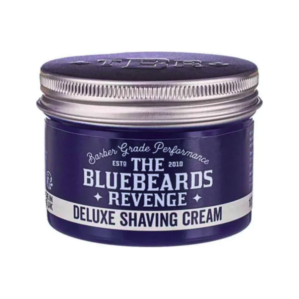 The Bluebeards Revenge Scheercreme - vooraanzicht paarse pot met schroefdeksel