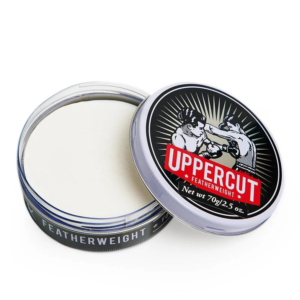 Uppercut Featherweight - open blik 70g met witte inhoud en deksel